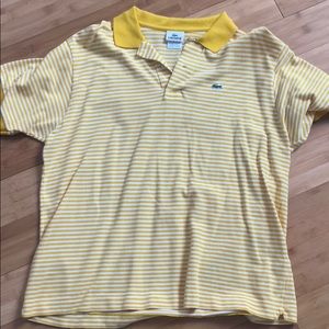 Yellow striped Lacoste polo